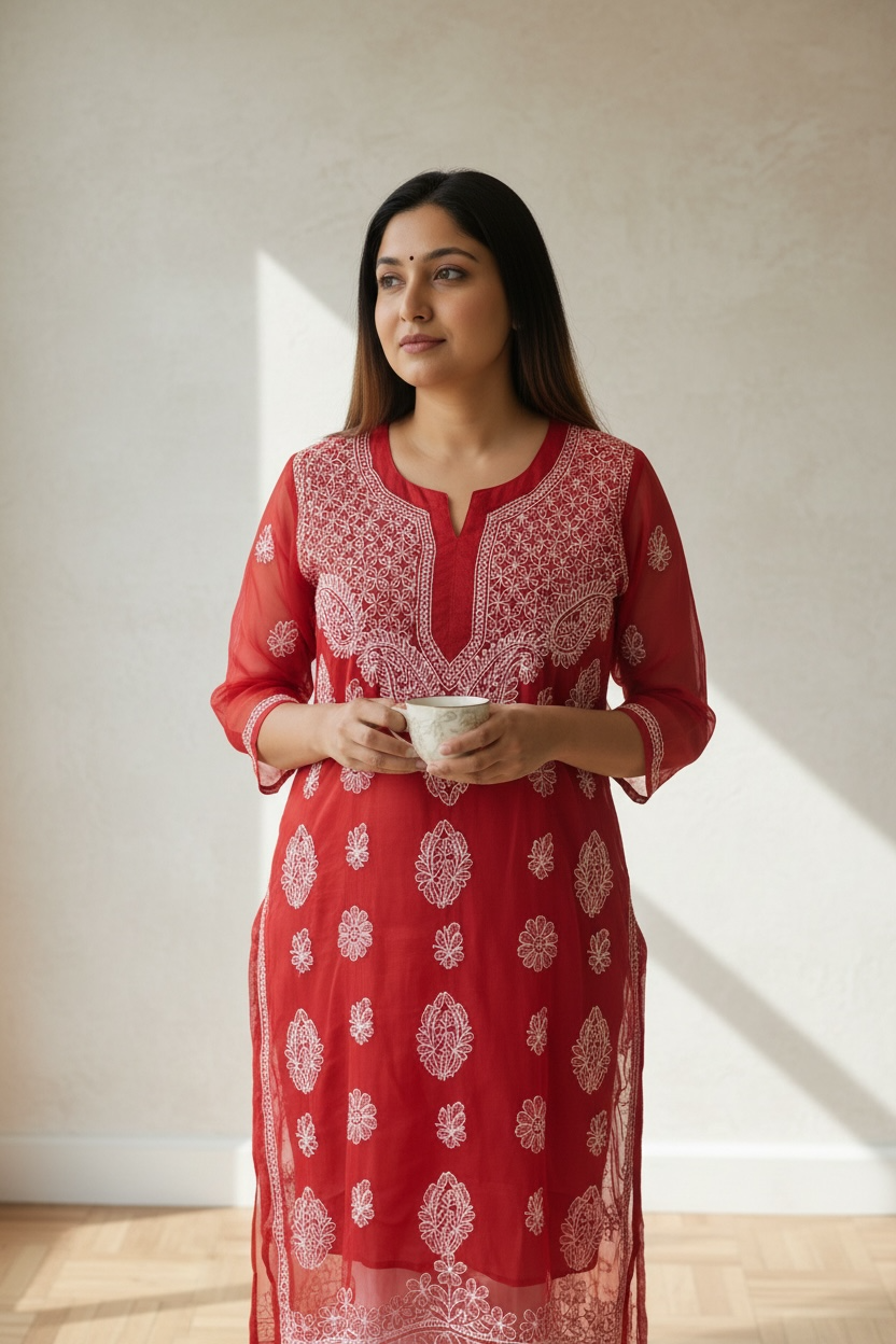 Georgette Chikankari kurti