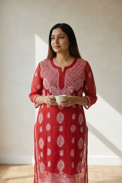 Georgette Chikankari kurti