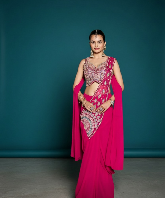 Readymade chiffon saree
