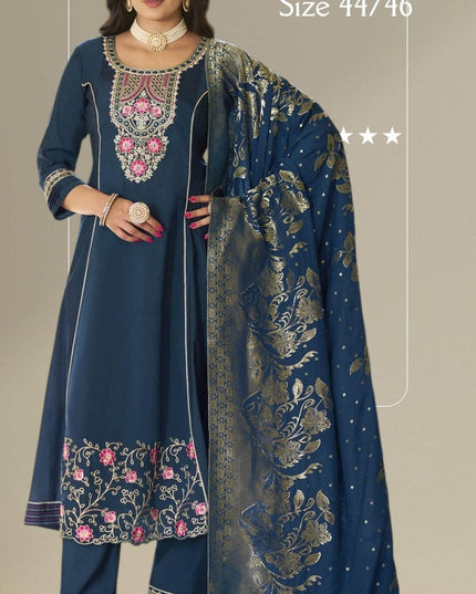 Silk Anarkali Kurti set - Kurti Connection USA