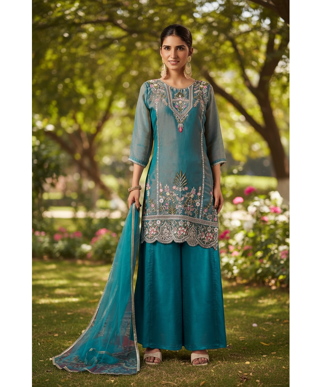 Tissue silk Kurti set
