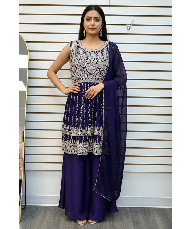 Purple sharara suit