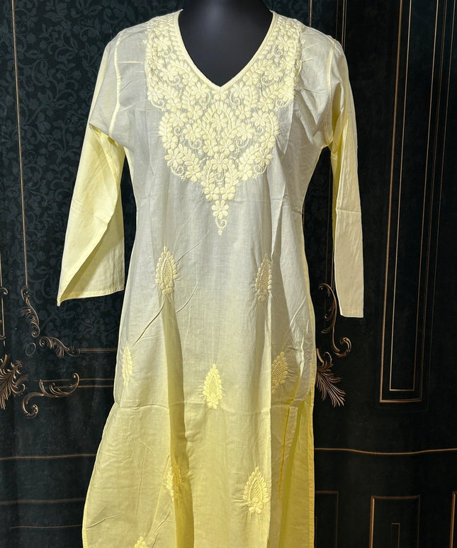 Cotton chikankari kurti / ombré color pattern