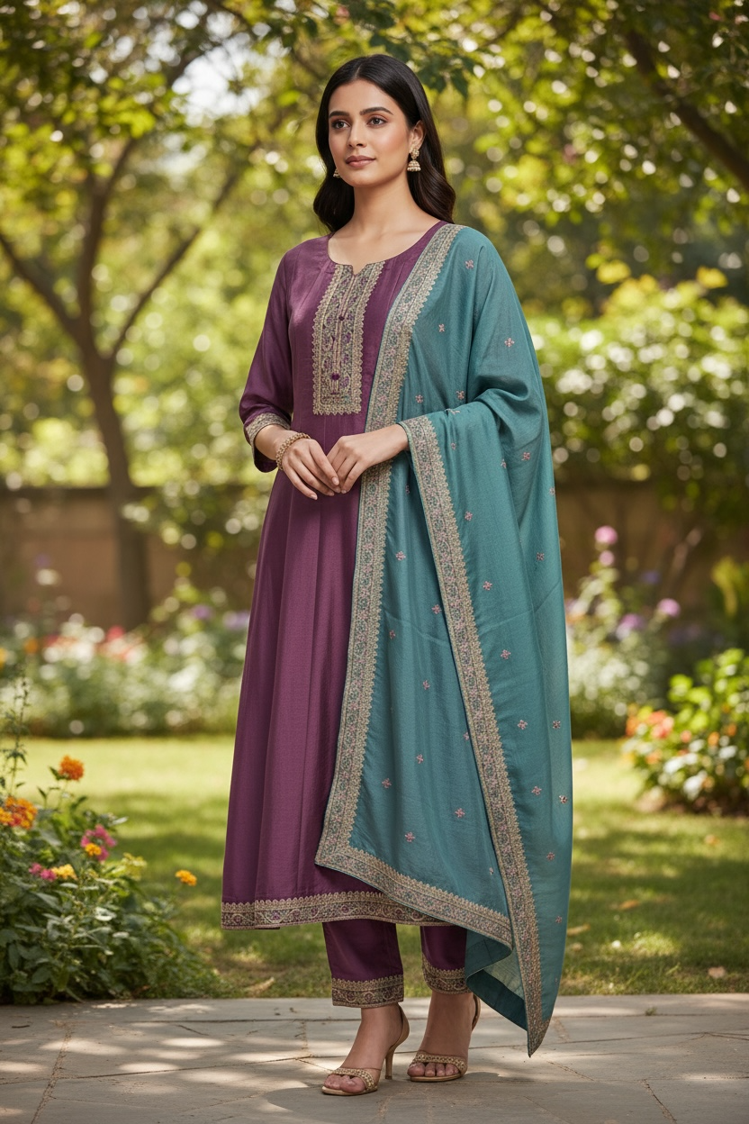 Silk salwar suit | anarkali set
