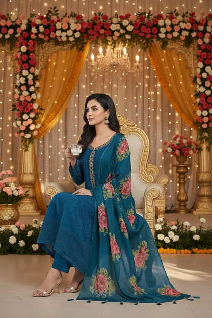 Chikankari Anarkali set