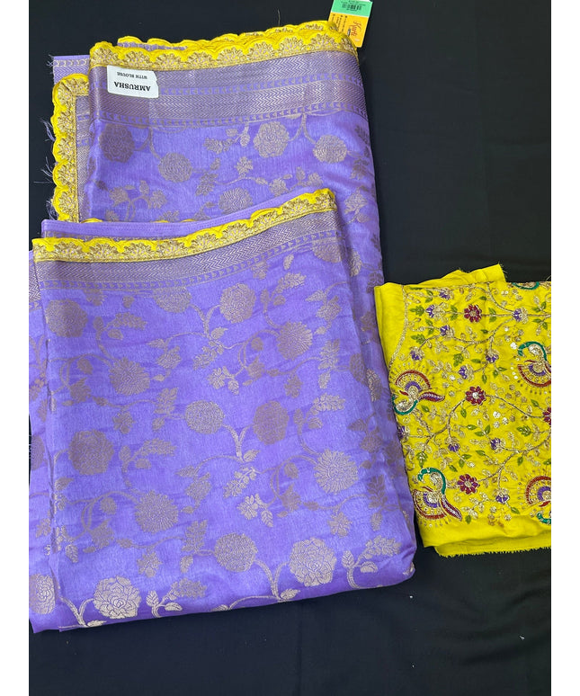 Dola silk saree with blouse piece