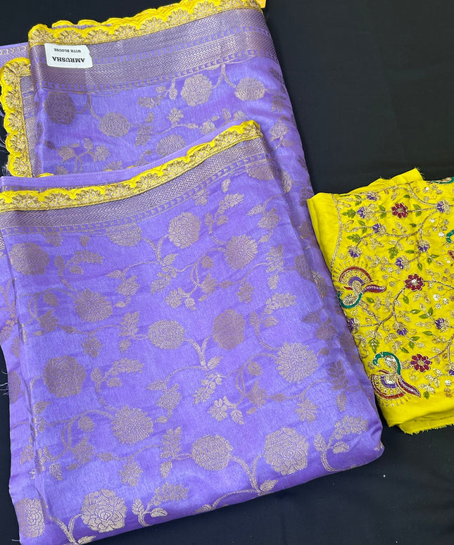 Dola silk saree with blouse piece
