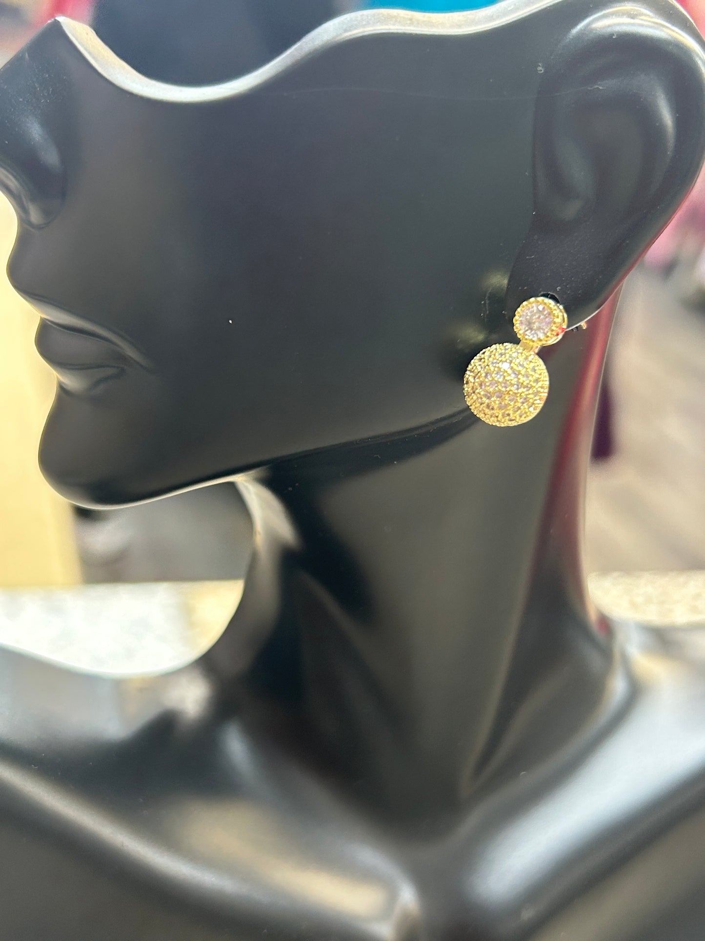 Cz ball ear rings
