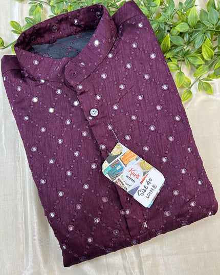 Cotton silk kurta - Kurti Connection USA