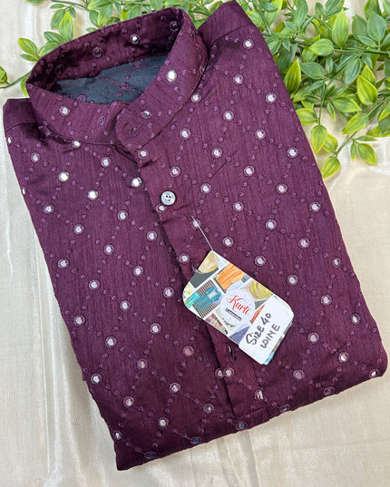 Cotton silk kurta - Kurti Connection USA