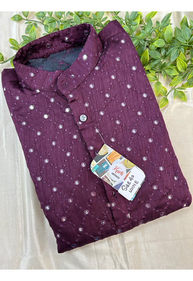 Cotton silk kurta - Kurti Connection USA
