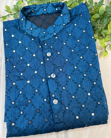 Cotton silk kurta - Kurti Connection USA