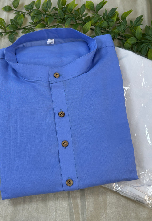 Light purple cotton kurta pajama - Kurti Connection USA