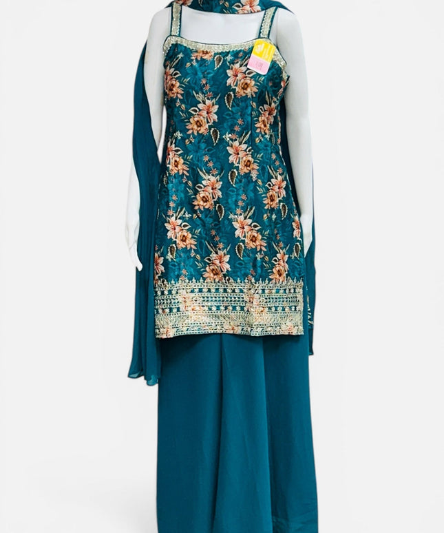 Chinon silk sharara set