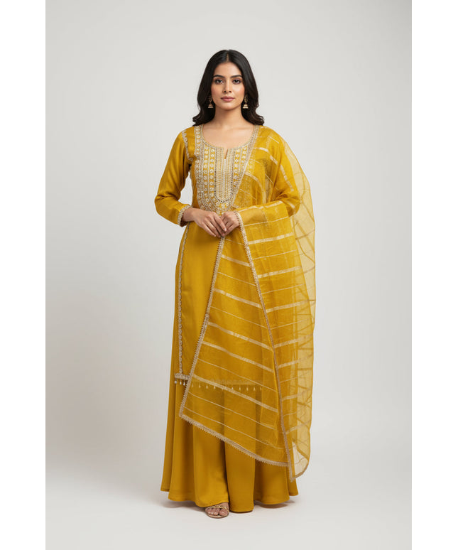 Yellow sharara suit