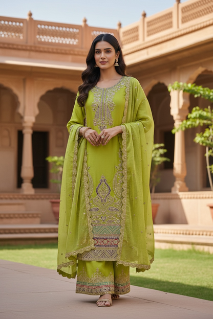 Rashmi | chinon silk party wear suits | Sharara - Kurti Connection USA