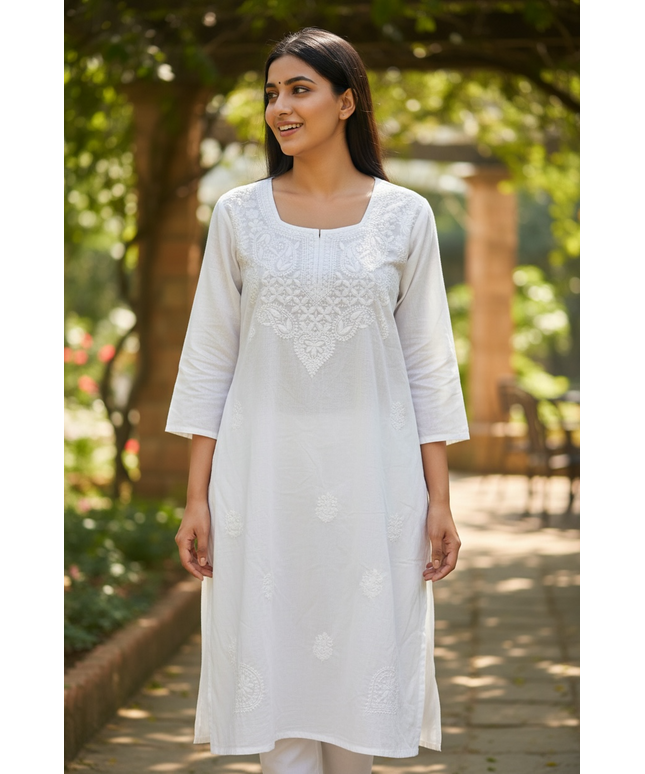 Cotton white Kurti