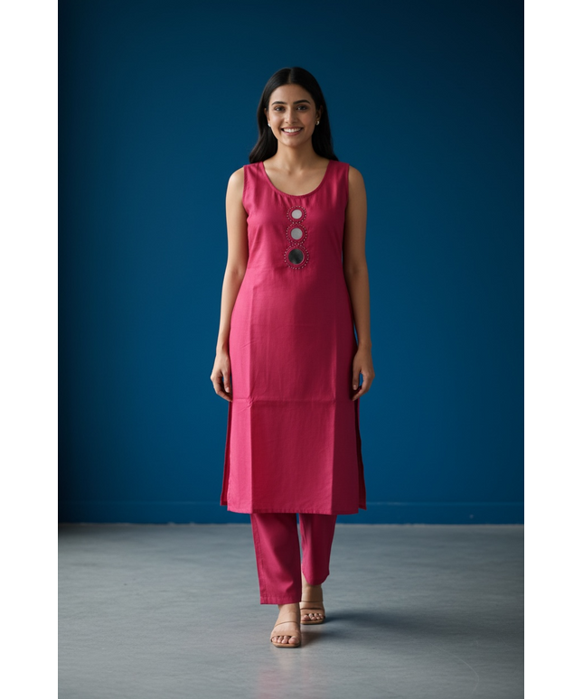 Linen cotton Kurti set