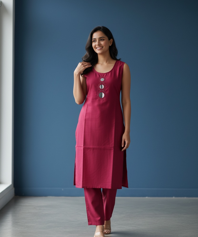 Linen cotton Kurti set