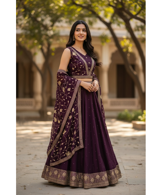 Purple lehenga Choli set