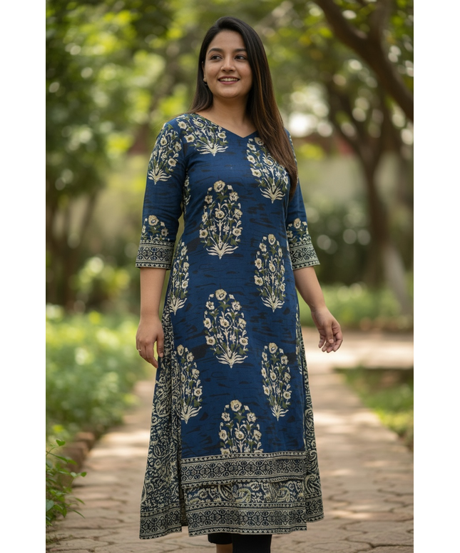 Mulmul cotton long kurti