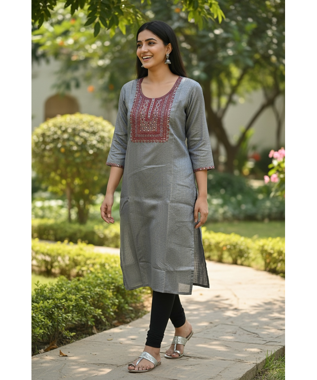 Chanderi silk kurti