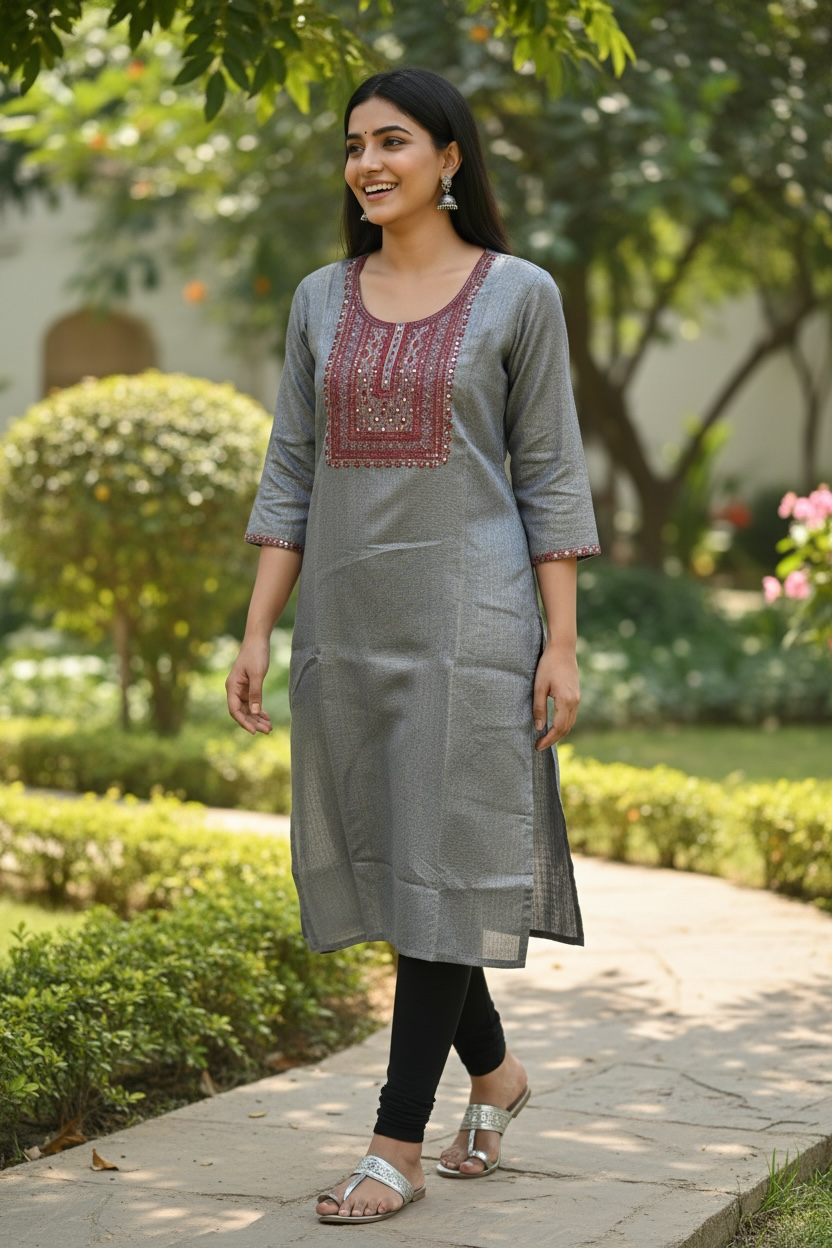Chanderi silk kurti