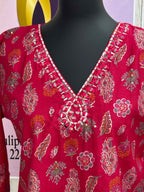 Linen silk short kurti