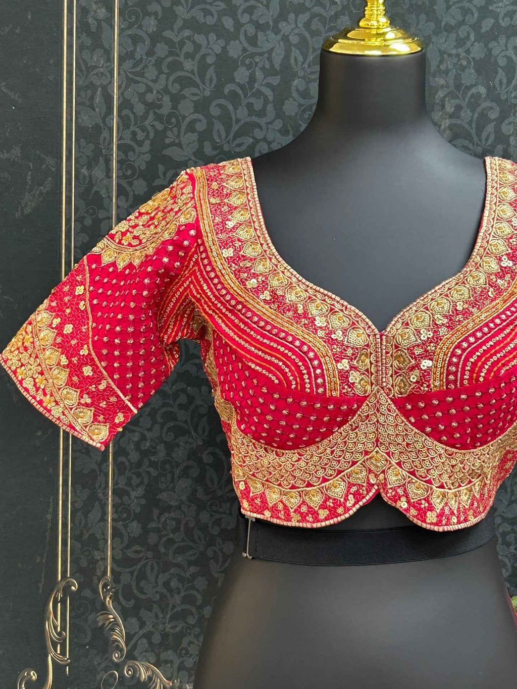 Dark pink Heavy party wear blouse