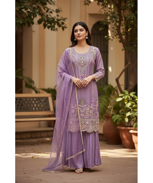 Light purple salwar suit / Kurti Plazzo set