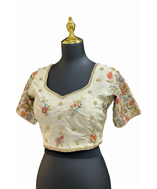 Tissue silk blouse with embroidery work