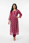 Chiffon Chikankari kurti