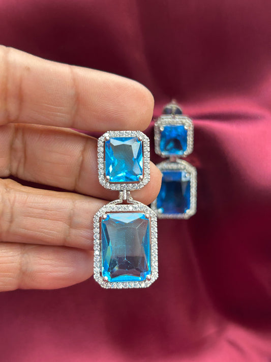Teal Blue AD earrings
