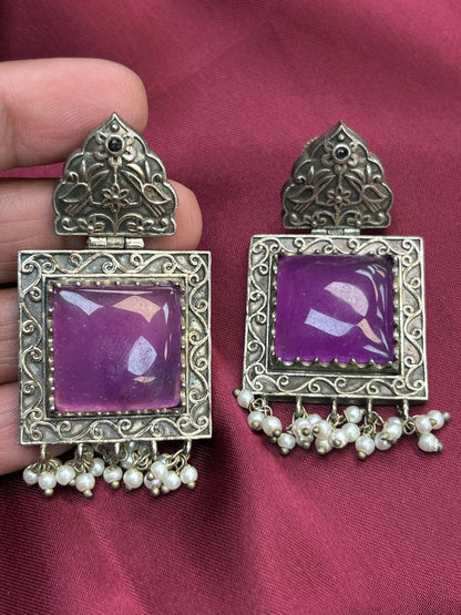 Silver look alike earrings