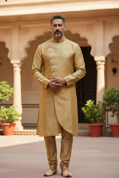 Silk kurta set with gold pant