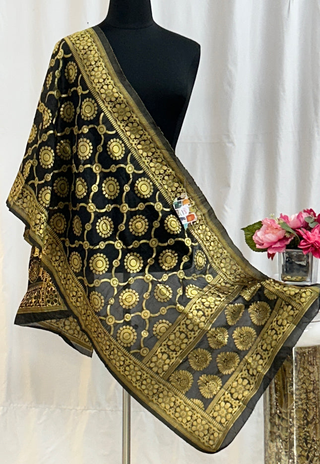 Black stole / dupatta - Kurti Connection USA