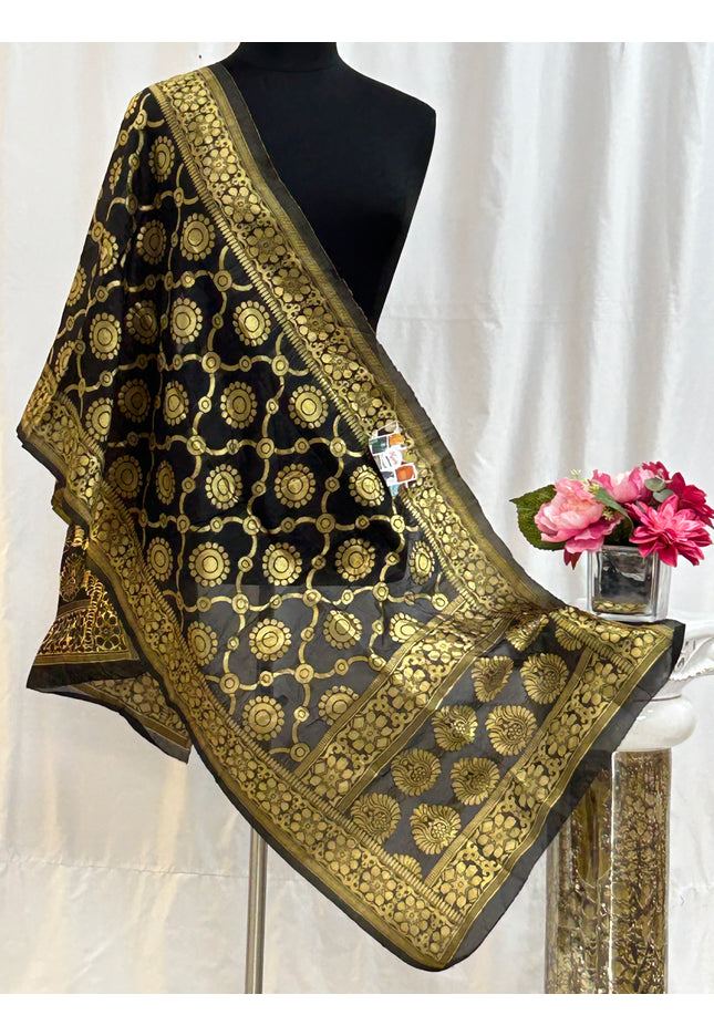 Black stole / dupatta - Kurti Connection USA