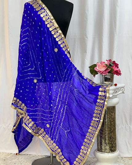 Blue Bandhani dupatta: gota Patti - Kurti Connection USA