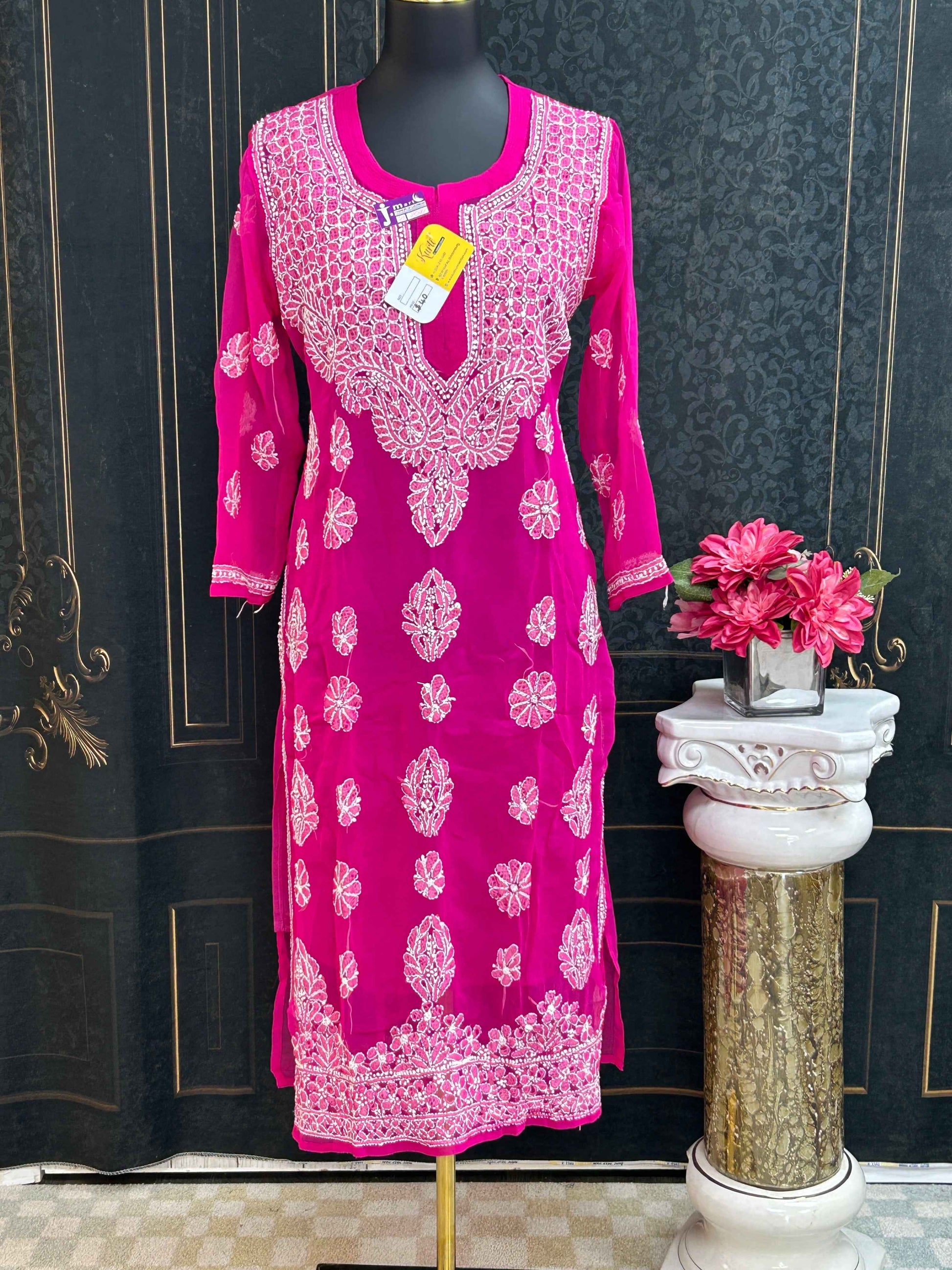 Chiffon Chikankari kurti