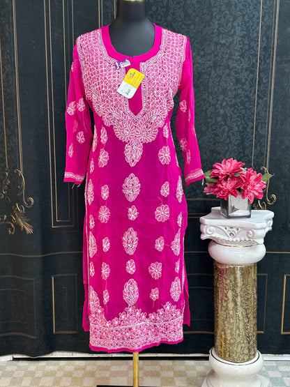 Chiffon Chikankari kurti