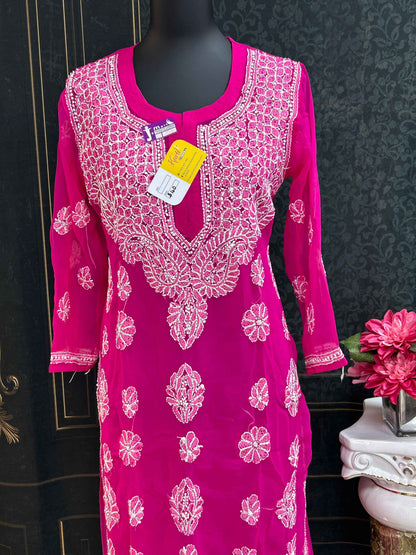 Chiffon Chikankari kurti