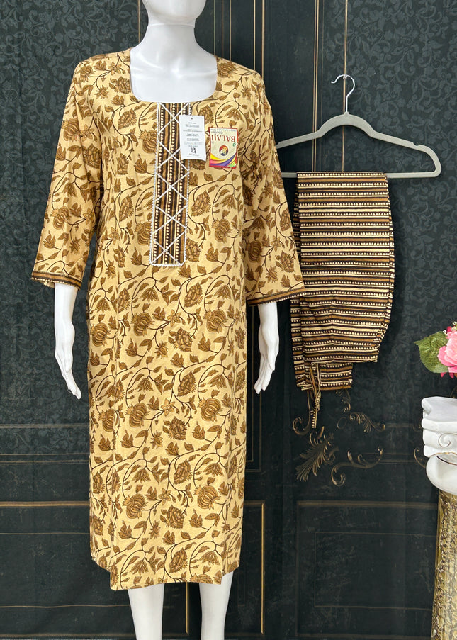 Cotton Kurti pant set - Kurti Connection USA