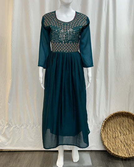 Silk long kurti - Kurti Connection USA