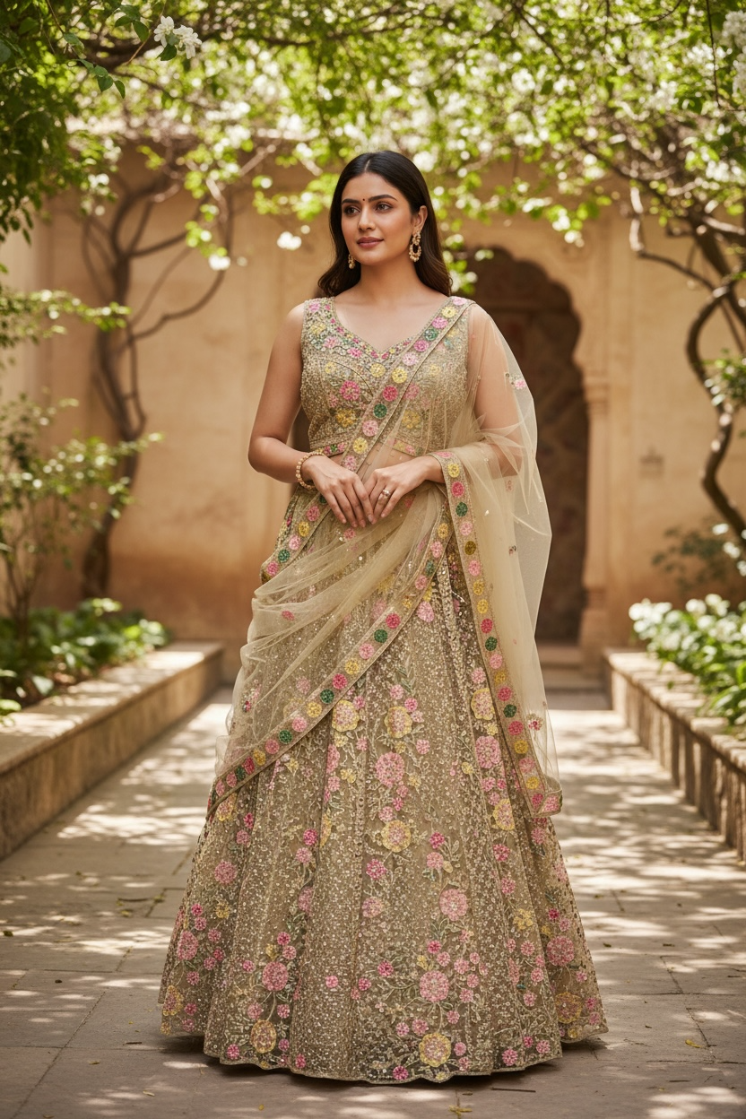 Light green lehenga Choli set