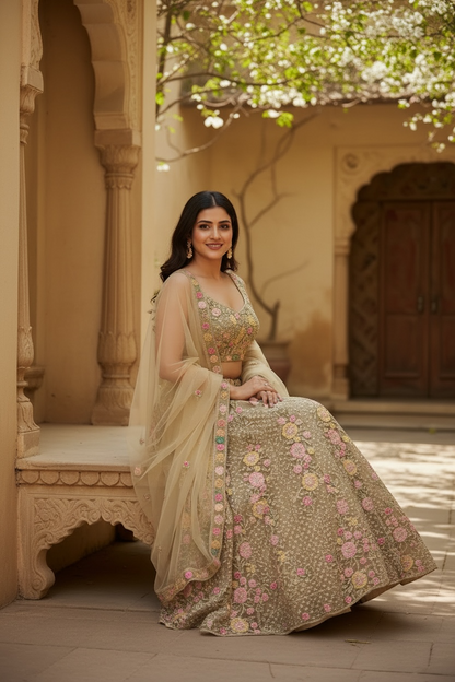 Light green lehenga Choli set