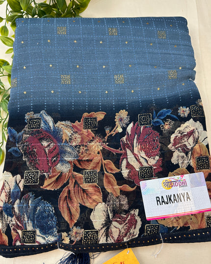 Chiffon Saree with blouse piece - Kurti Connection USA
