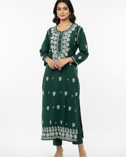 Cotton chikankari Kurtis