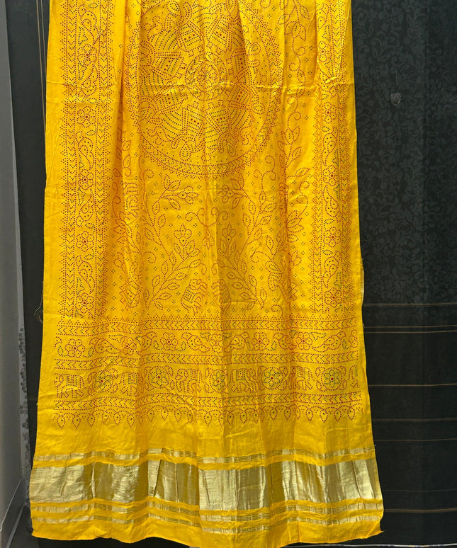Yellow gajji silk dupatta