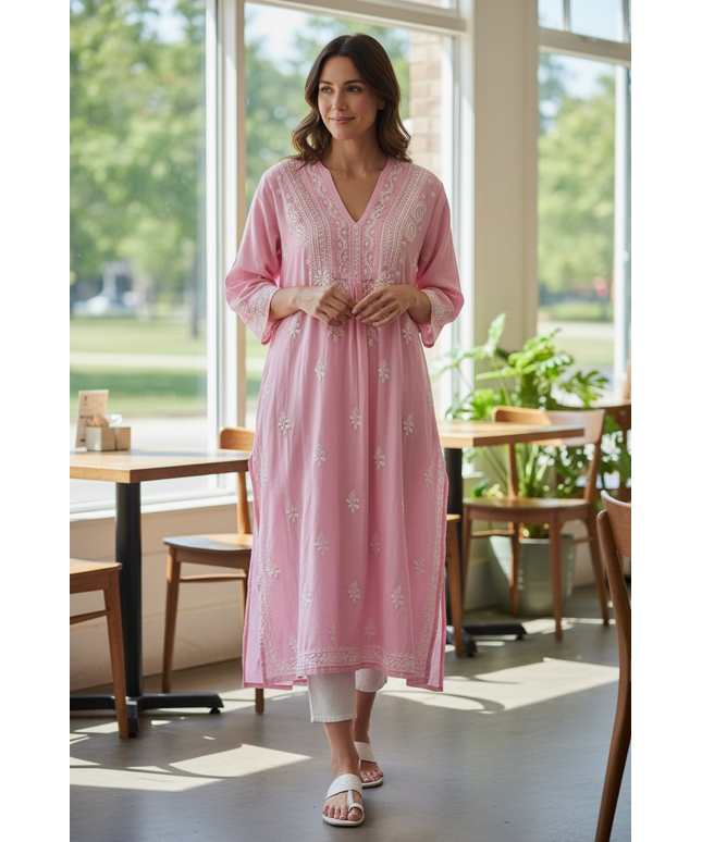 Chikankari cotton Kurti