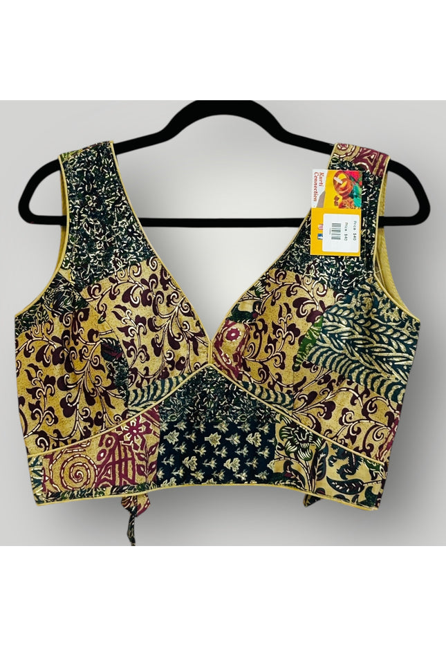 Printed cotton blouse - Kurti Connection USA